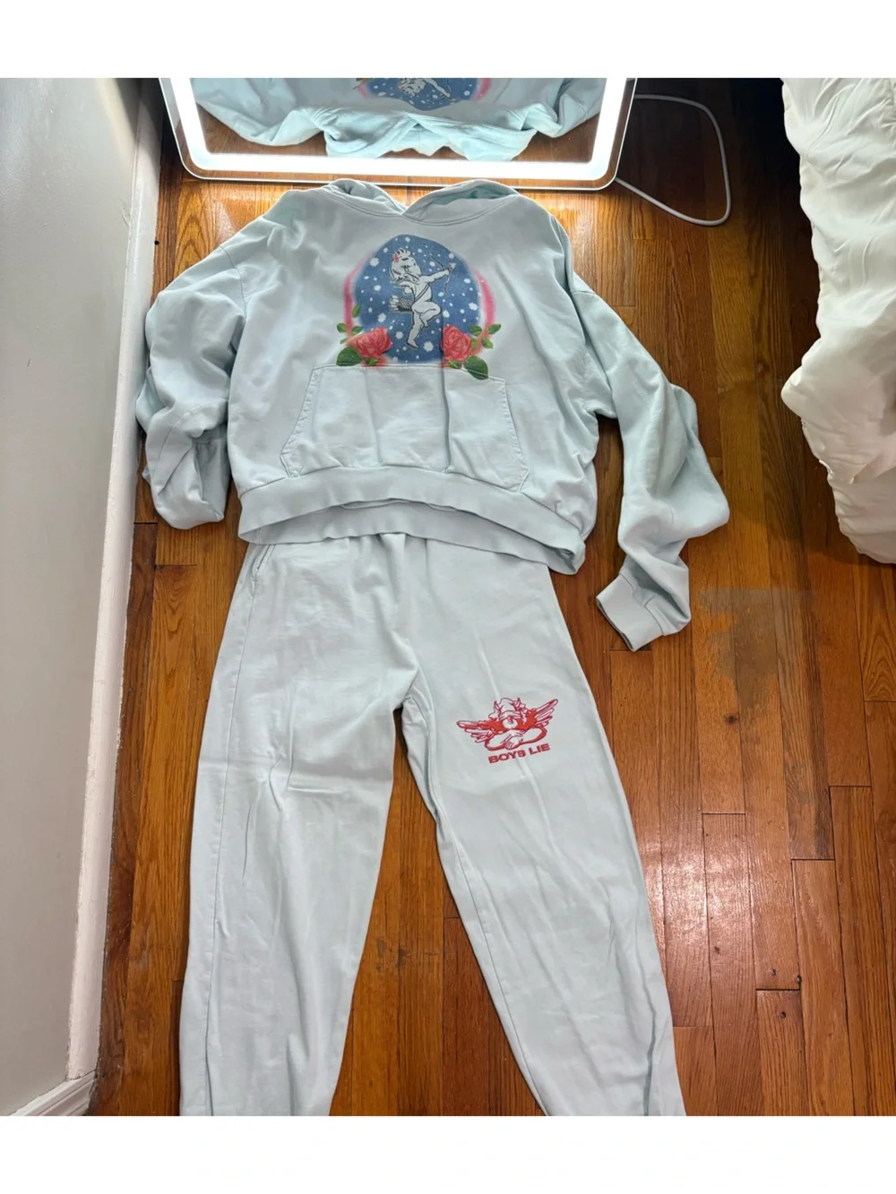 Boys Lie Light Blue Graphic Track Joggers Set